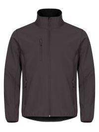 Graue Herren Softshelljacke mit Reißverschlusstaschen und elastischem Bund – ideal für Alltag & Outdoor